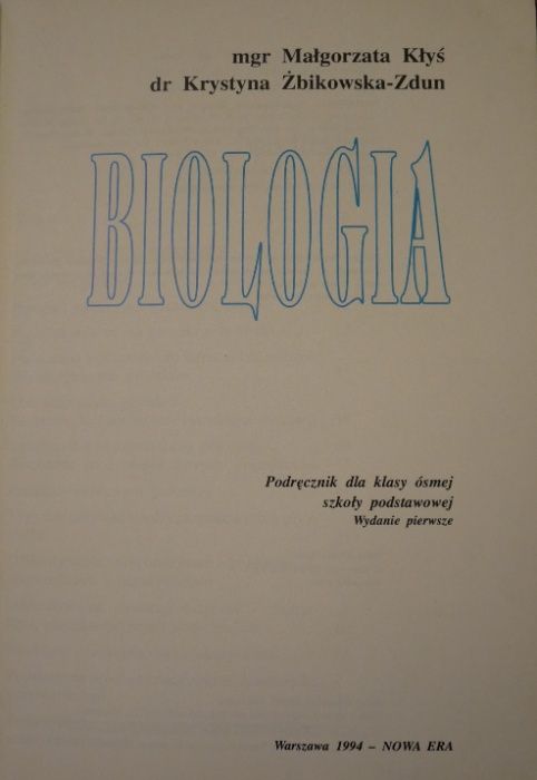 Podręcznik do Biologii do klasy 8