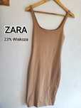 Cielista sukienka Zara nude M38 Basic MIDI lato wakacje urlop