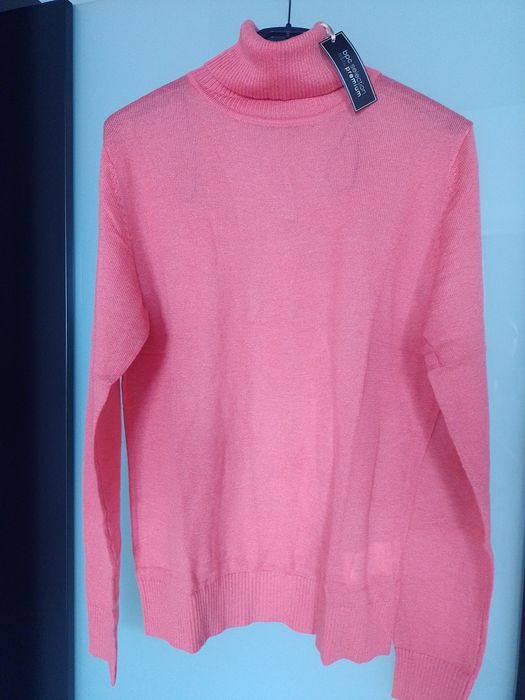 Bpc nowy sweter golf koralowy kaszmir z jedwabiem rozm 40 L 42 XL.
Skł