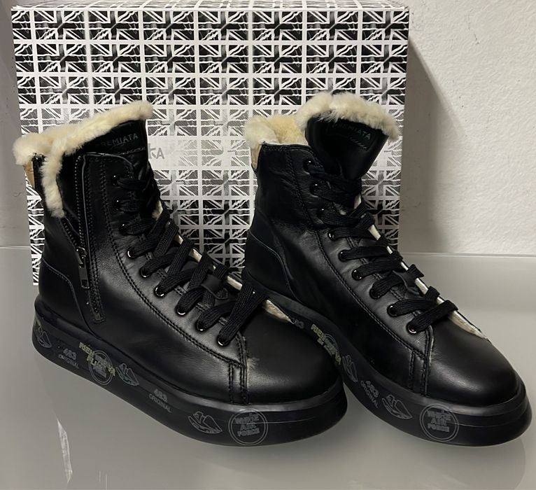 Зимние чёрные ботинки Премиата преміата premiata