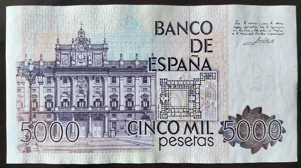Lote 3 Notas 5000 Pesetas 1979 Espanha Estado Belas