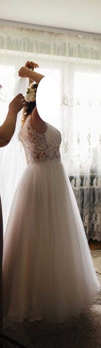 Suknia ślubna - L/XL - bialy/ecru