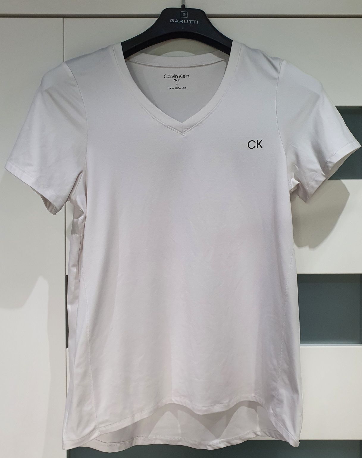 Bialy t-shirt Calvin Klein Golf rozm S