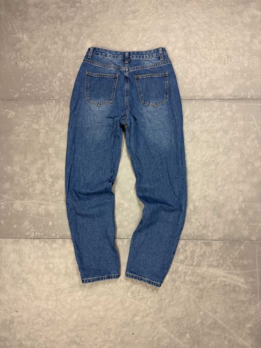 Spodnie jeansowe z retro nadrukami baggy y2k denim (S)