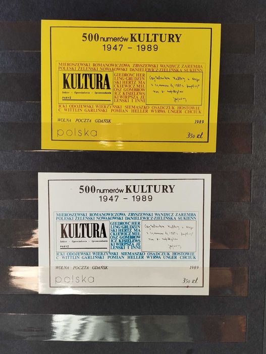 Wolna Poczta Gdańsk 1989 rok ,,500 numerów KULTURY'' 2 sztuki