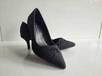 Nowe czarne buty na obcasie szpilki welur 37 BonPrix