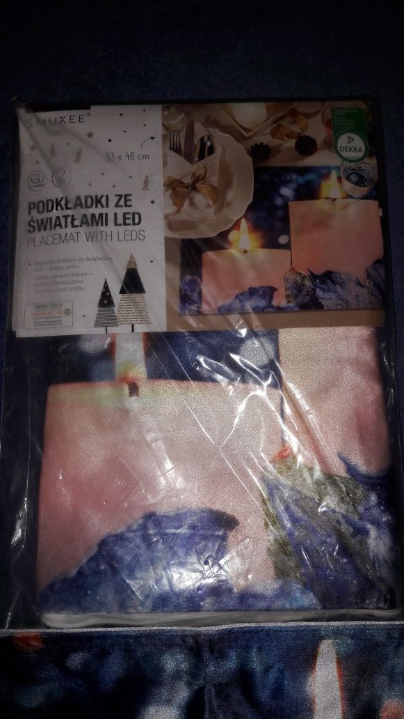 Podkładki ze swiatełkiem led świąteczne