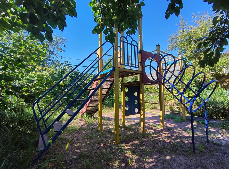 Великий дитячий ігровий майданчик комплекс для вулиці метал+дерево