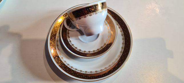 Trio - Piękny zestaw śniadaniowy porcelany niemieckiej SPE