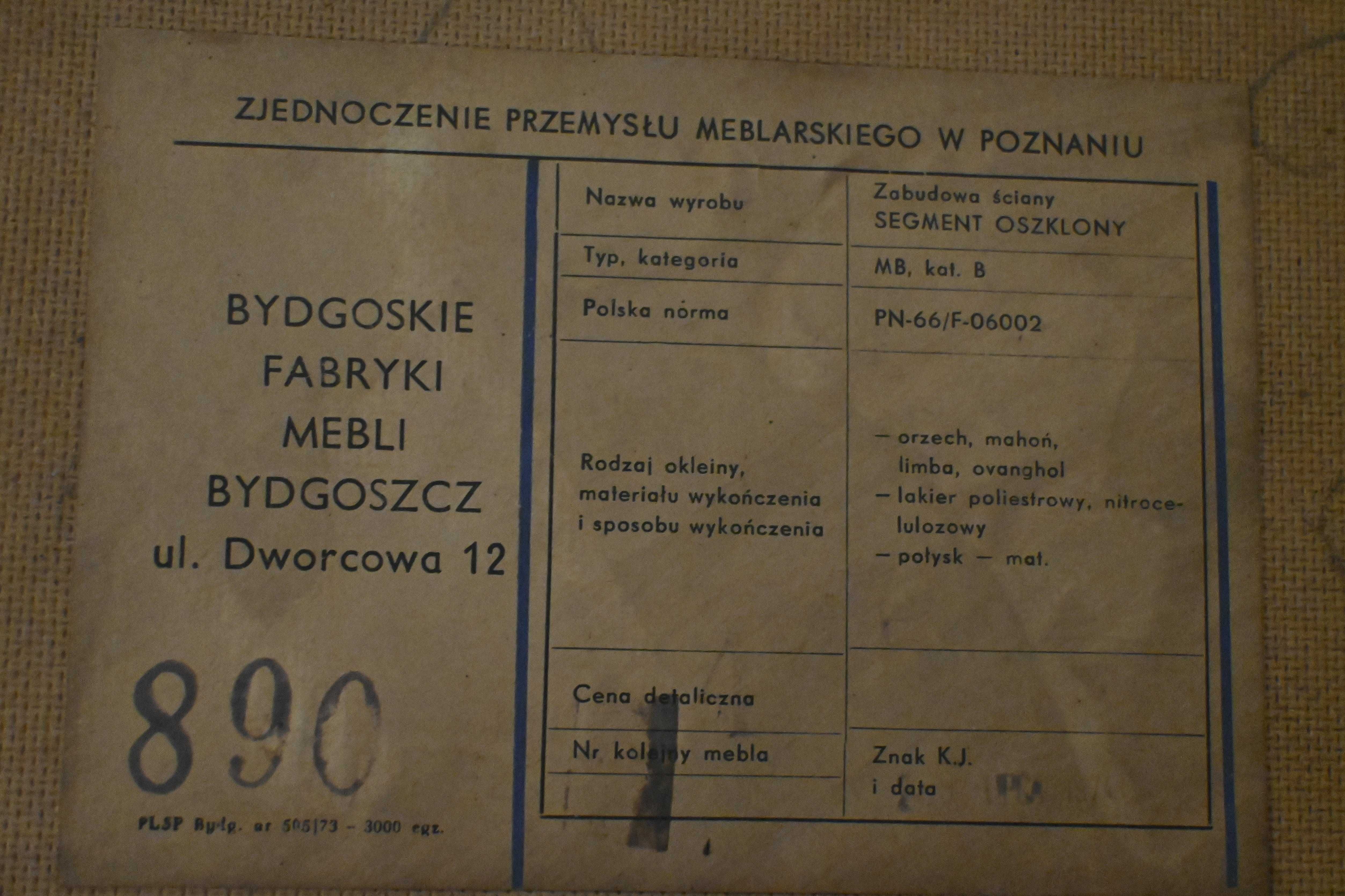 Meblościanka - regał - PRL - wysoki połysk - vintage 1974 r. stan bdb