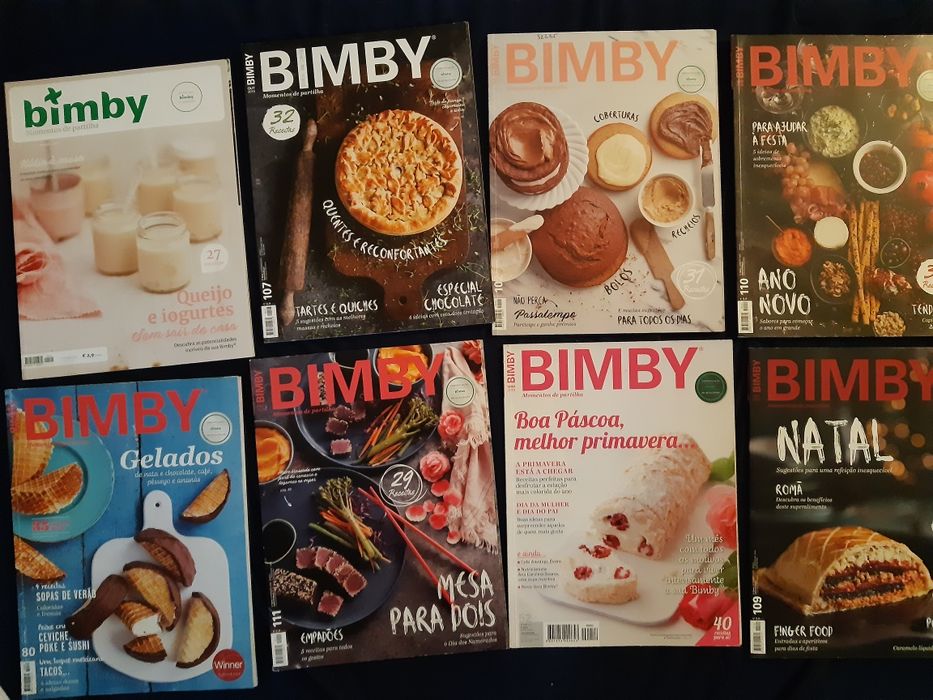 13 livros da Bimby, 7 revistas e acessórios