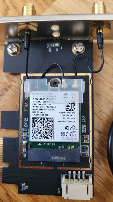 Оригінальний 3х діапазонний WiFi 6E модуль Intel AX210 (AX210NGW)BT5.3