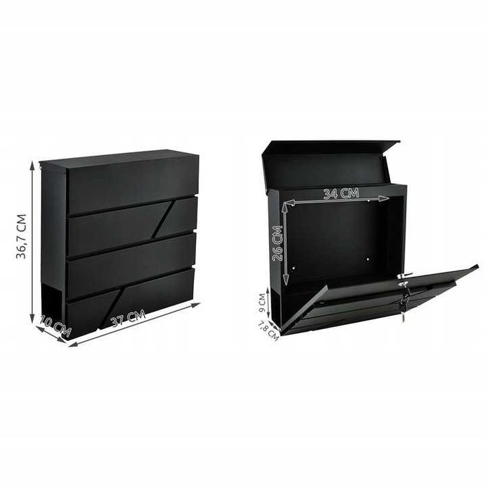 skrzynka na listy a4 antracyt duża na pocztę i gazety do domu