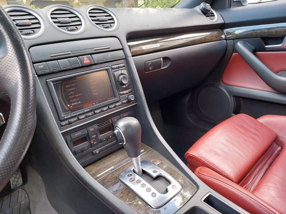 Audi A4 Cabrio 3.0 TDI Quattro/ Czerwony dach Skòry/ 19"/zamiana