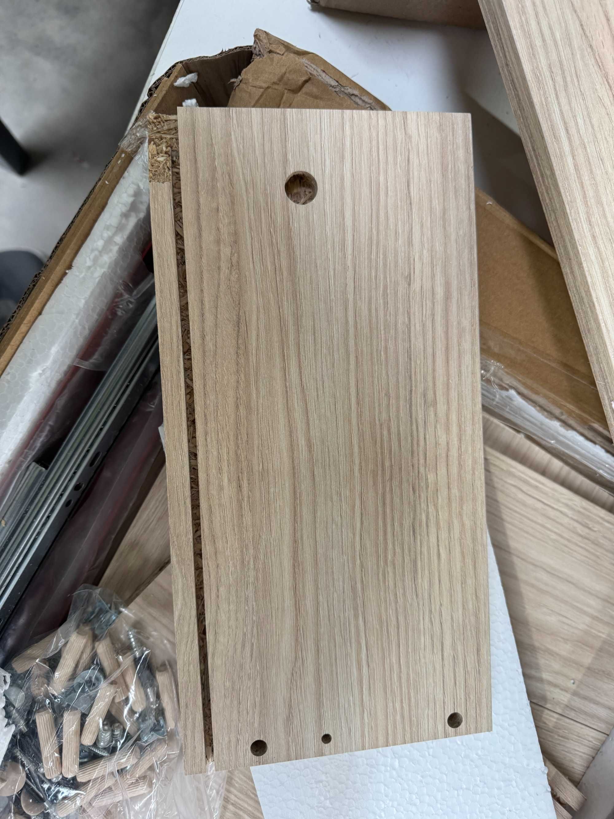 zz1401 - Stolik kawowy z szufladami Color ceglasty, dąb linea