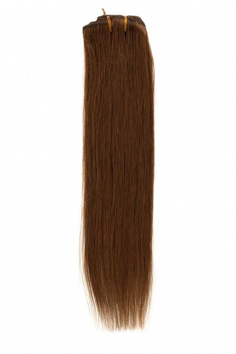 Naturalne włosy doczepiane 50cm w kolorze 6 czekoladowym -Nessaja wigs