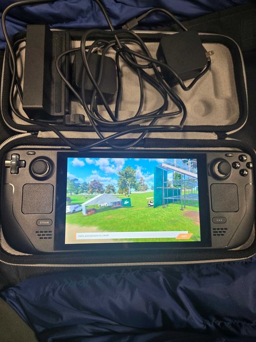 Steamdeck США зі стимдоком, кабелями та кейсом
