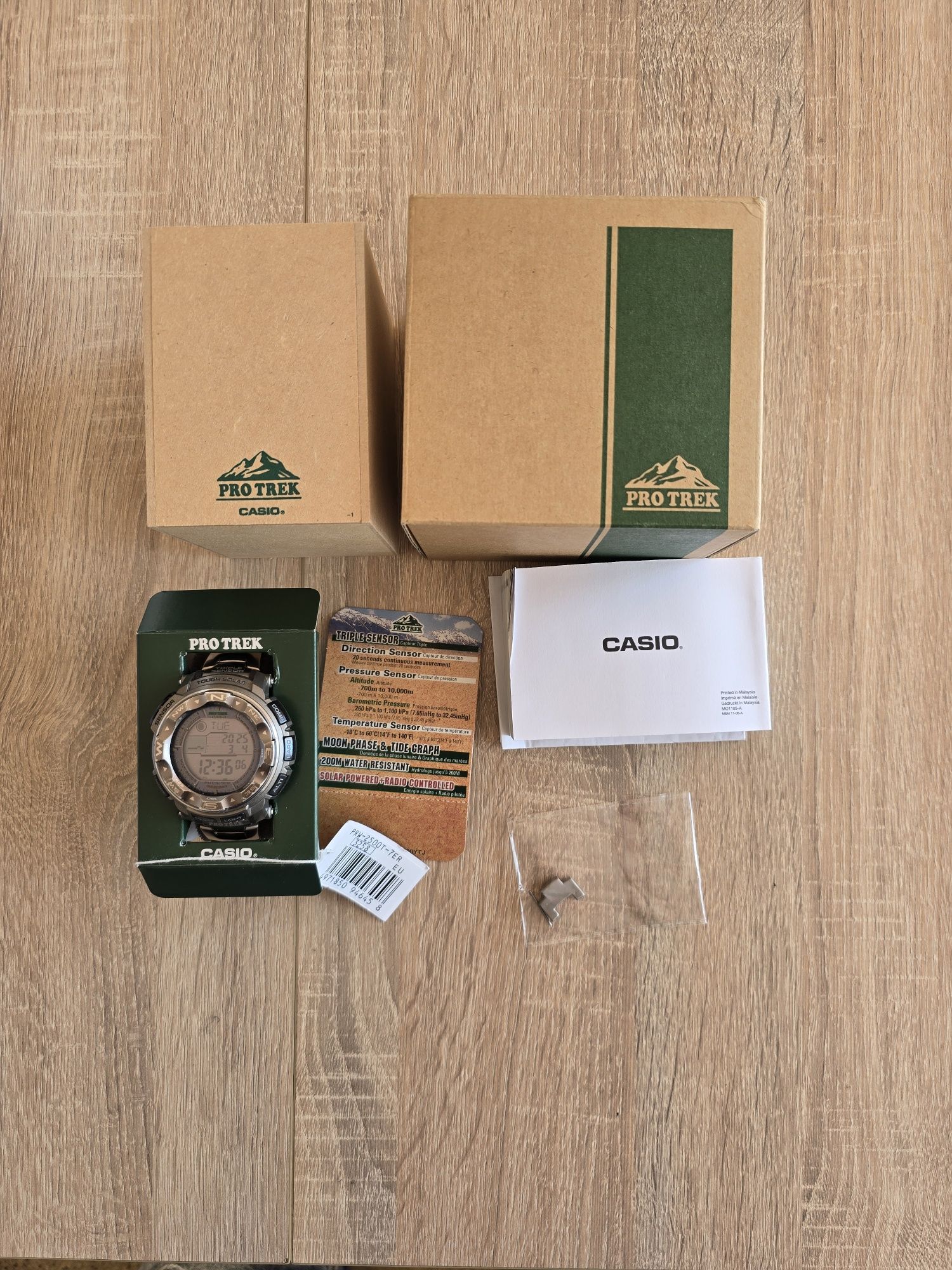Zegarek CASIO Protrek PRW-2500T-7ER TYTANOWY komplet.