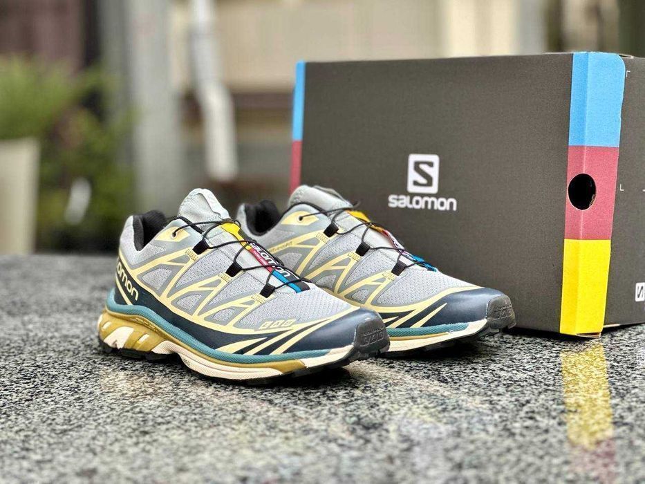 !SALE! Salomon XT-6 Beige/Blue | 40 41 42 43 44 45 мужские кроссовки