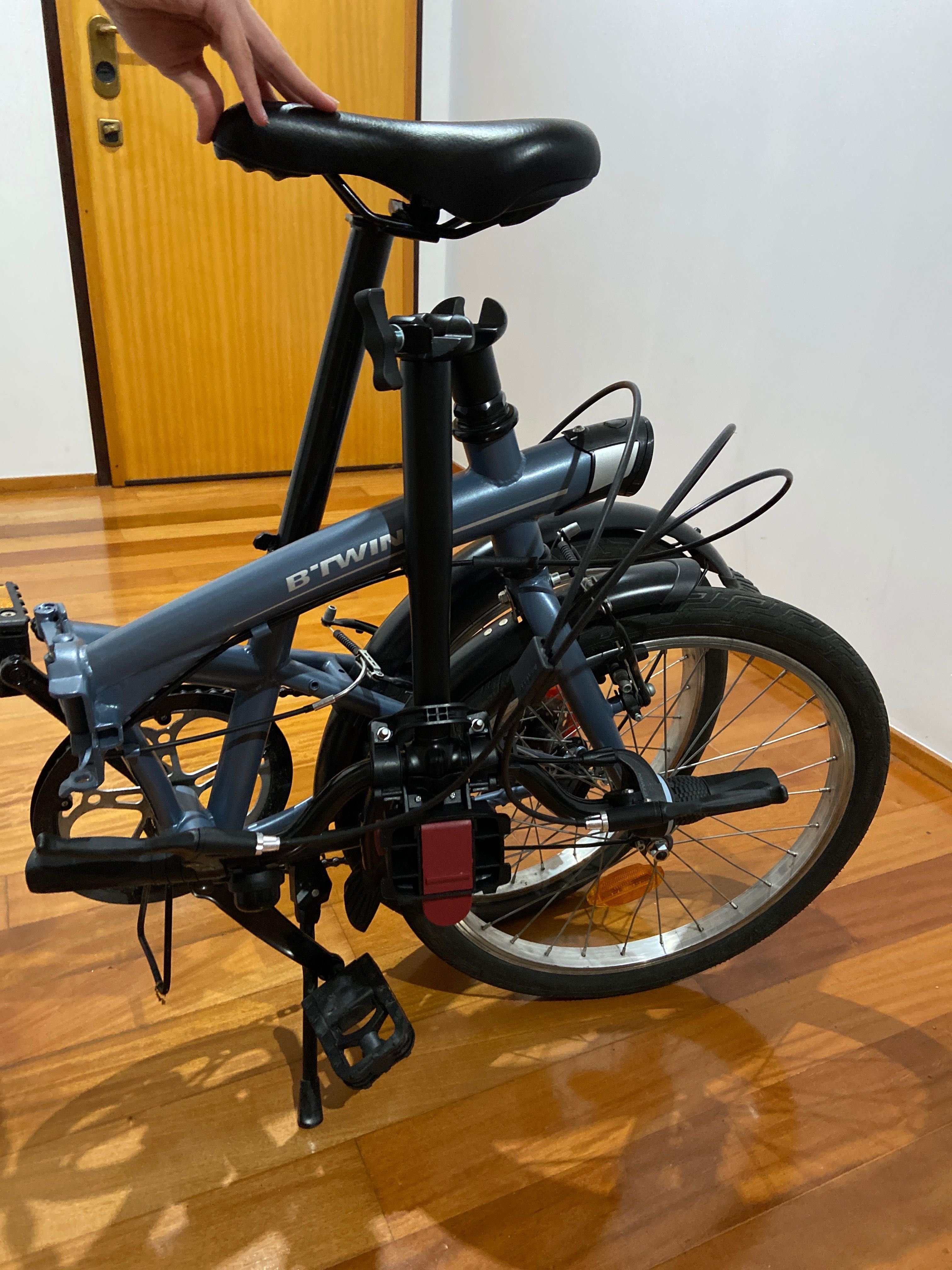 Bicicleta dobrável  btwin fold 120 +cesto, capacete, cadeado e bomba
