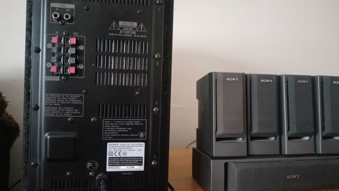 Sony subwoofer aktywny z głośnikami