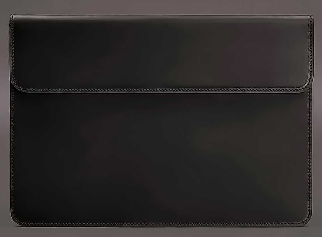 Шкіряний чохол-конверт на магнітах для MacBook 15 дюйм Чорний