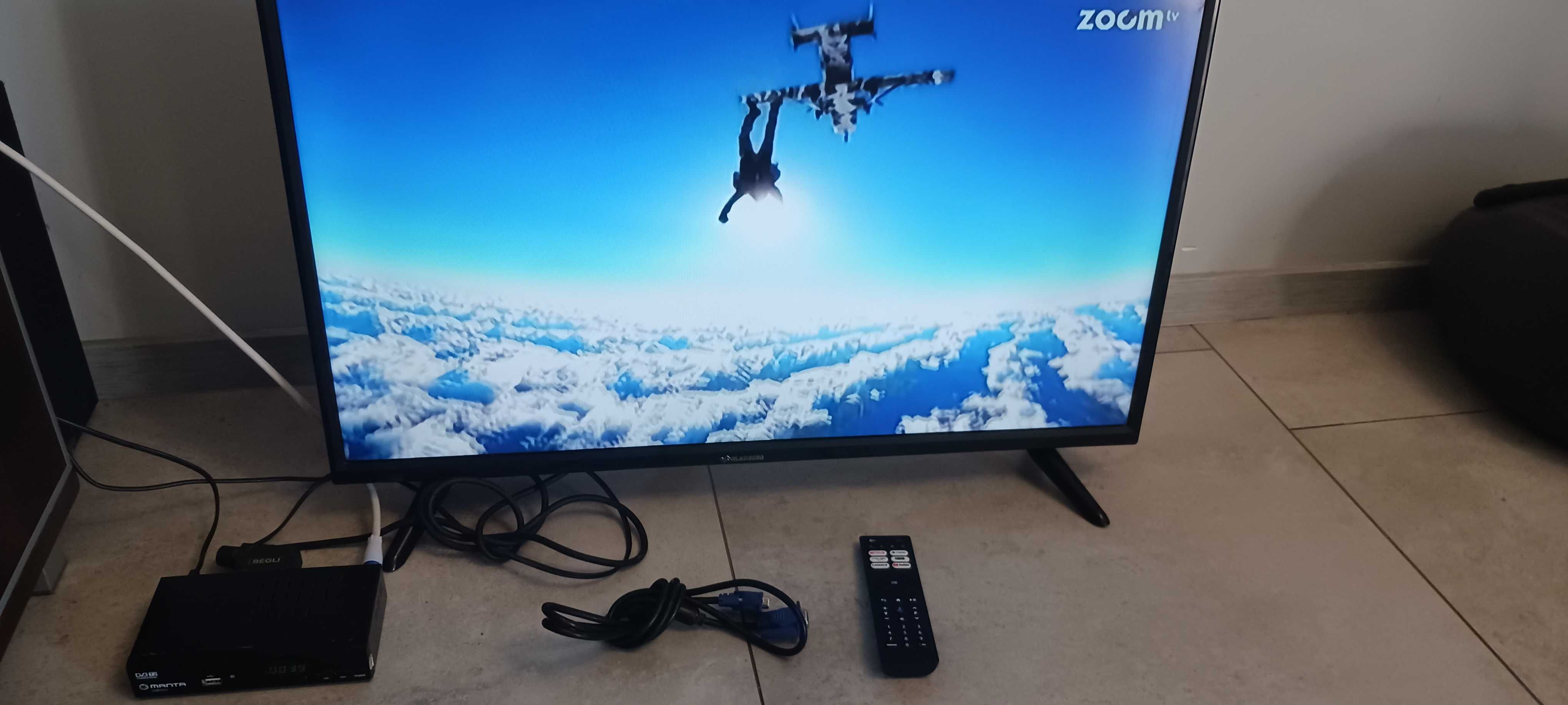 Blauberg LED TV 32 plus dekoder, przystawka MANTA