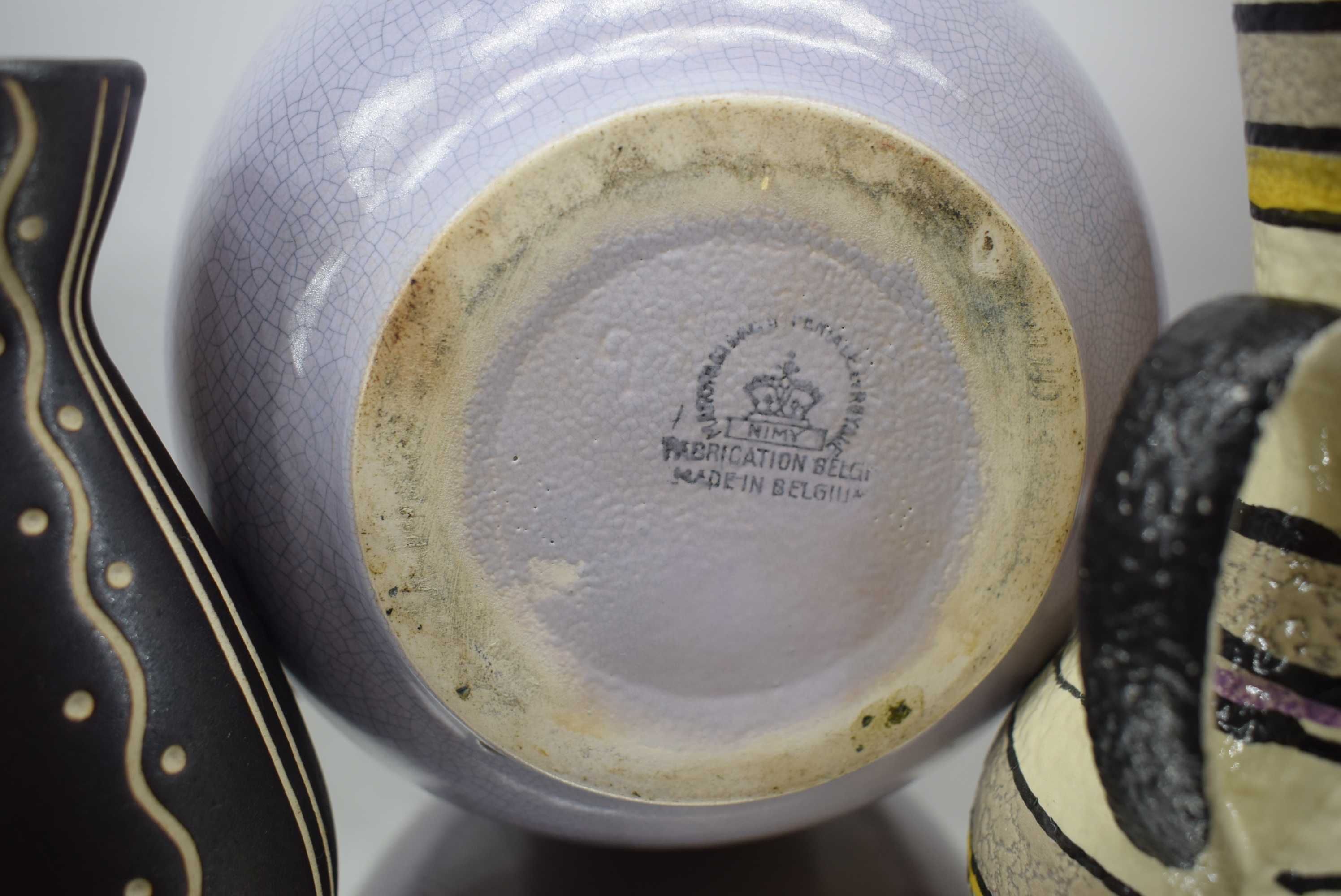 Stara ceramika wazon Piesche & Reif Bay baza lampy Nimy Design Vintage