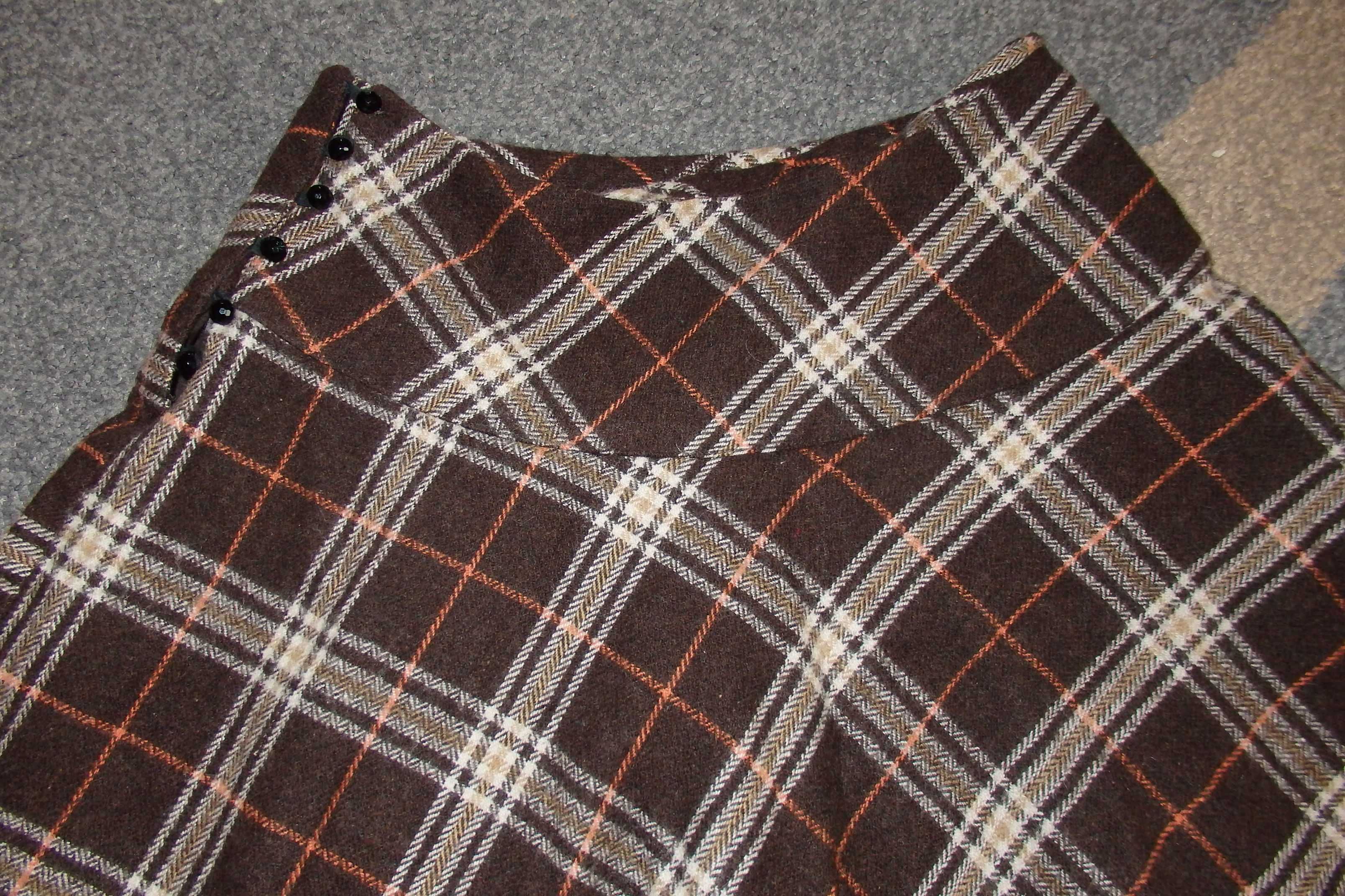 3x spódnica MEXX idealna do pracy popielata 36/38 S/M brąz krata H&M