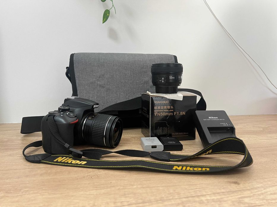 Aparat Nikon D3500 + obiektyw Yongnuo 50mm