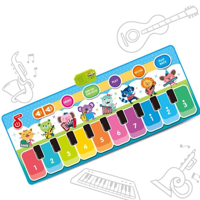 Mata muzyczna interaktywna dla dzieci zwierzątka dźwięk instrumenty
