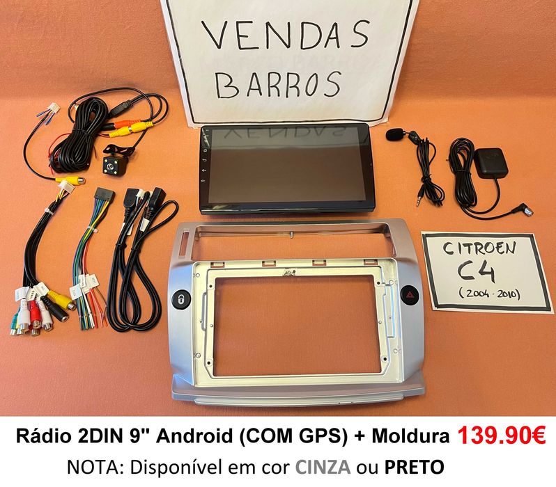 (NOVO) Rádio 2DIN • CITROEN C4 • (De 2004 até 2019) Android DS4 4+32GB