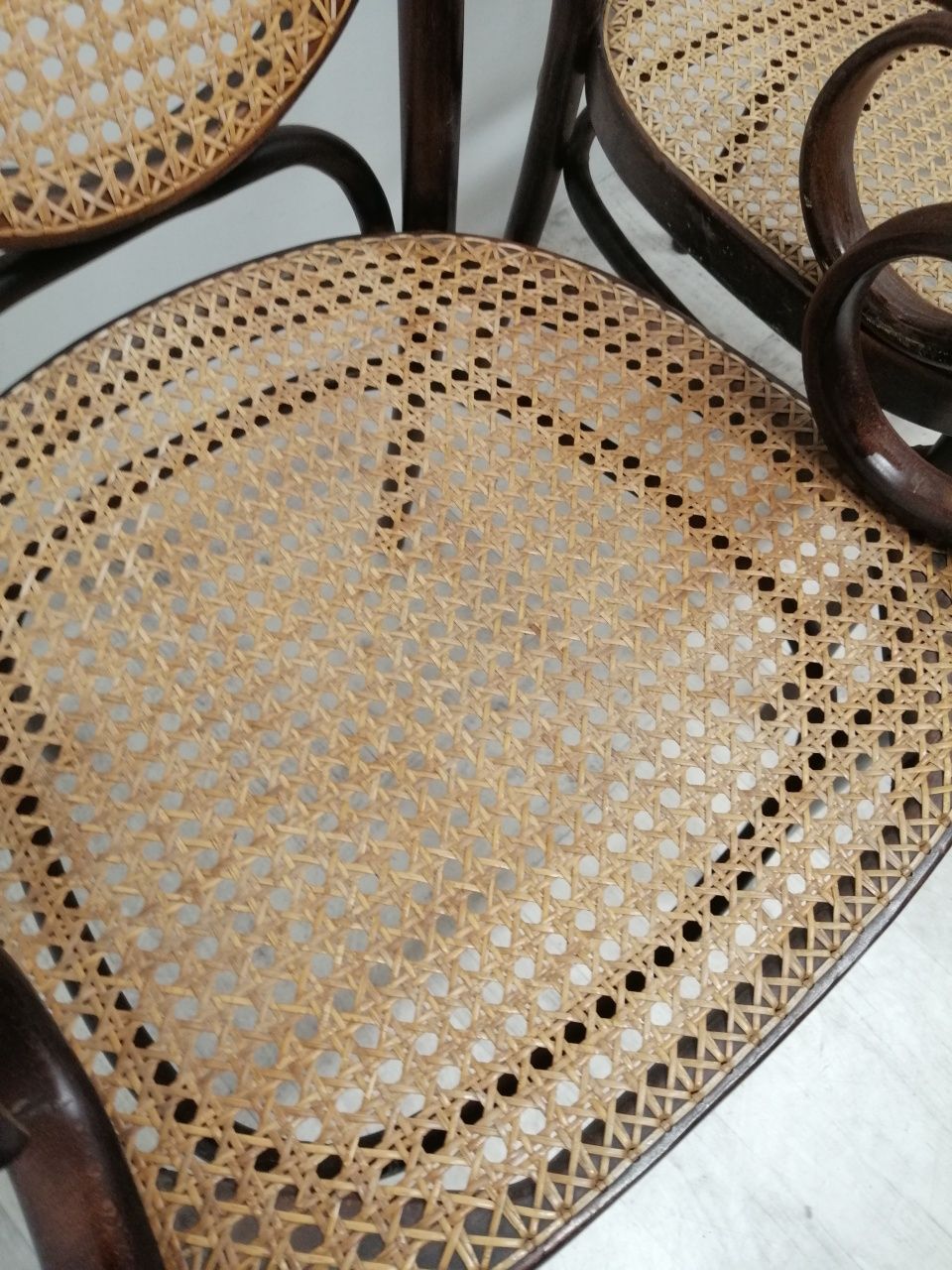 krzesła model Thonet buk gięty wyplatane rattan