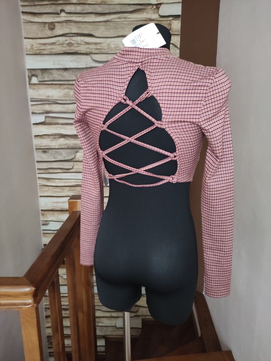 Top golf polgolf Crop top wiązanie sznurki na plecach XS 34 nowy nowa