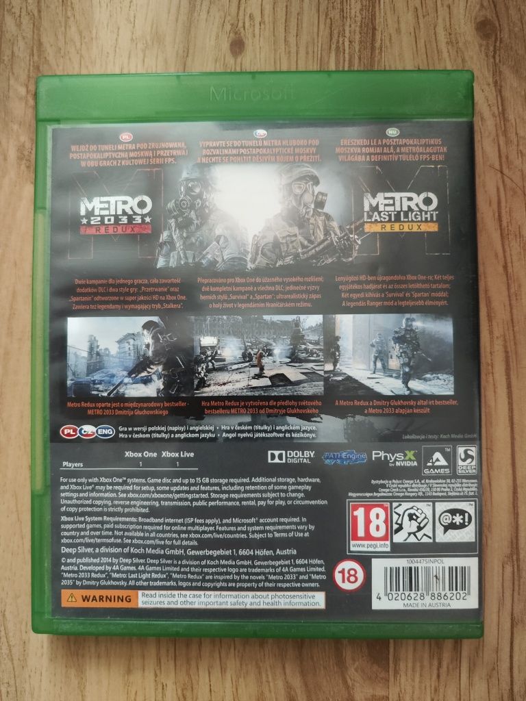 Metro redux Xbox one s x series Polska wersja