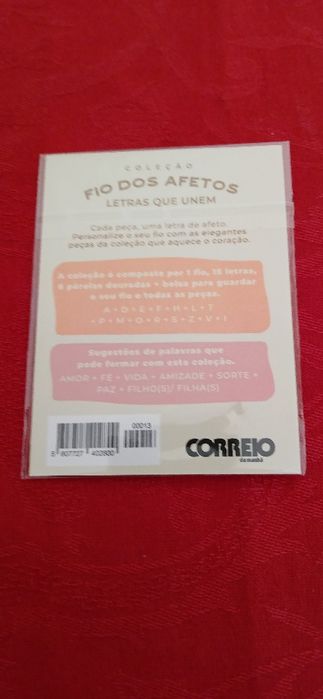 Letra Z, da coleção Fio dos Afetos, nova