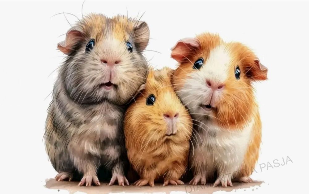 Haft diamentowy ŚWINKI MORSKIE zestaw do WYKONANIA