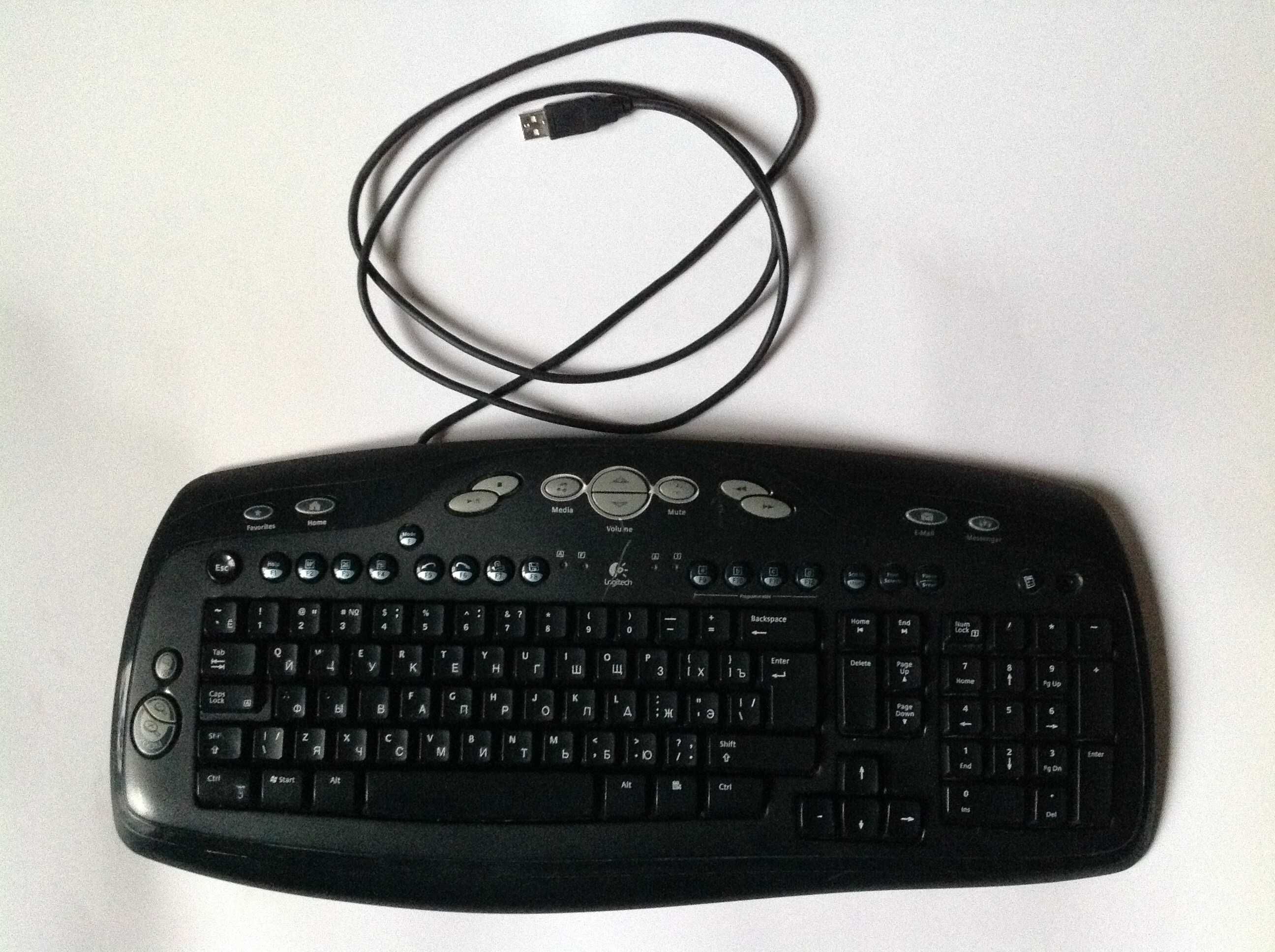 Клавиатура Logitech AQ6-7R15 мультимедийная USB проводная (тр. чистки)