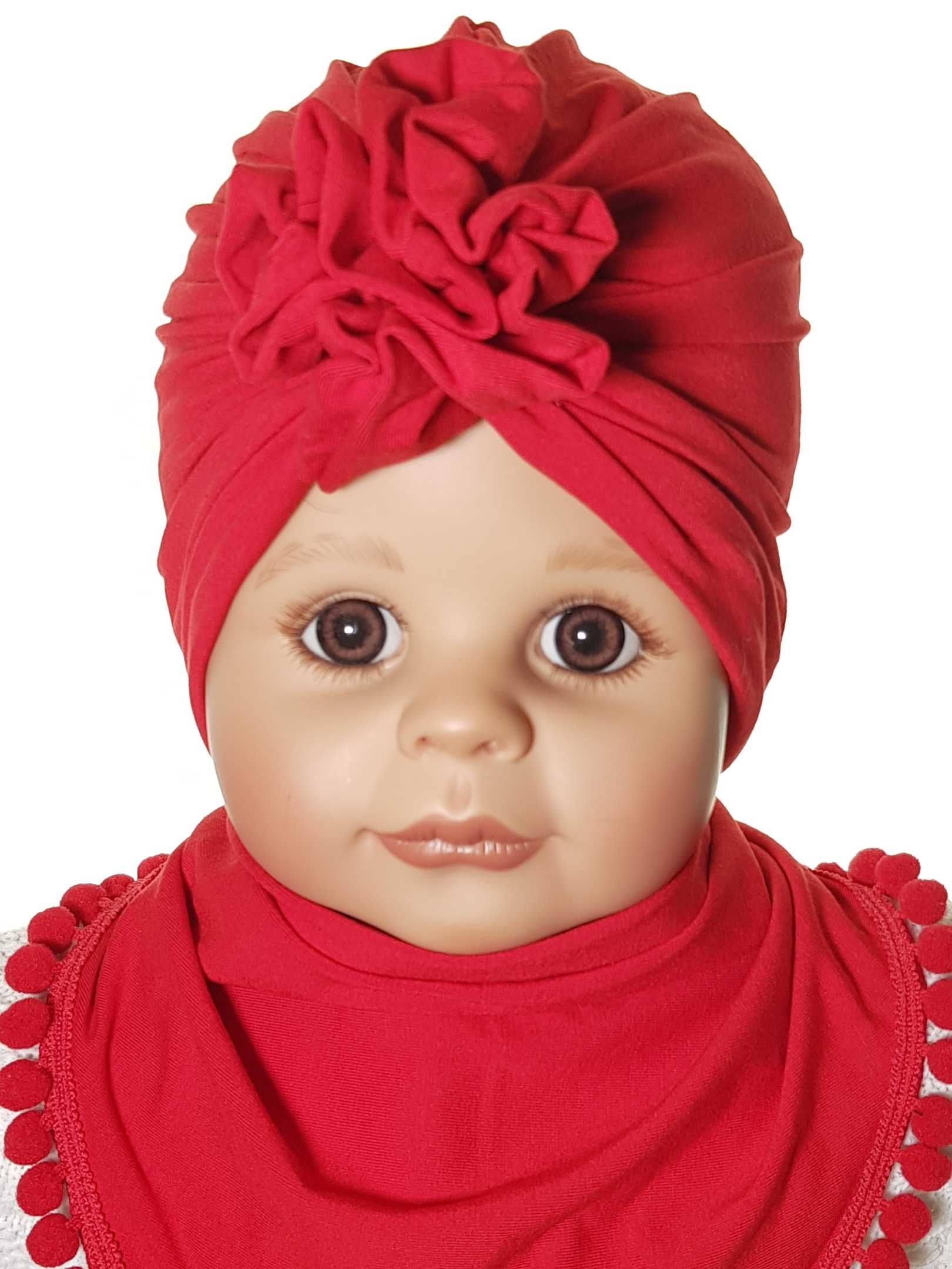 Producent Niemowlęcy KOMPLET CZAPECZKA TURBAN + CHUSTKA 0-9 m-c 5kolor