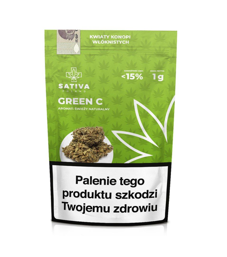 CBD Kwiaty Konopi "GREEN C" 1 g Kup z Olx!