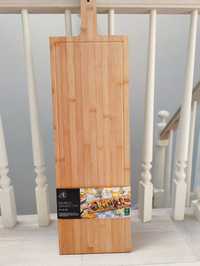 Deska bambusowa do serwowania XL duża 88x26cm taca ogrodowa piknik