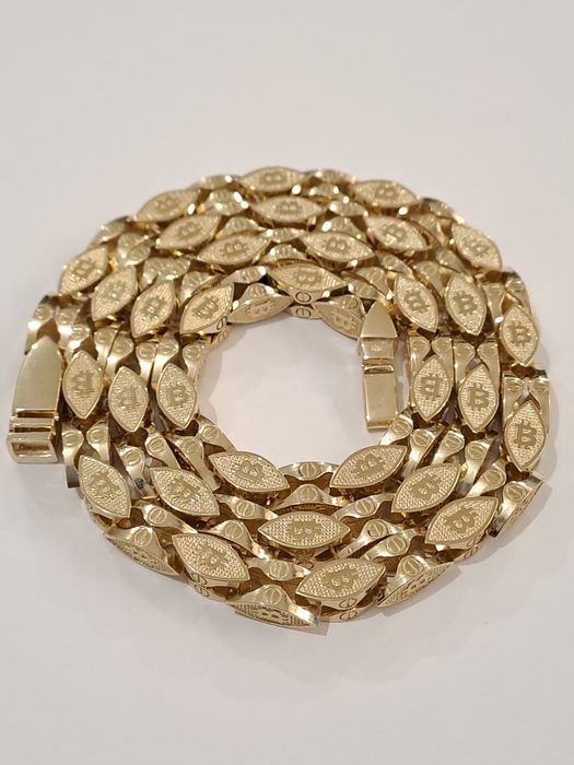 Nowy złoty Łańcuch Splot Cartier Bitcoin 585 65 cm Pełny