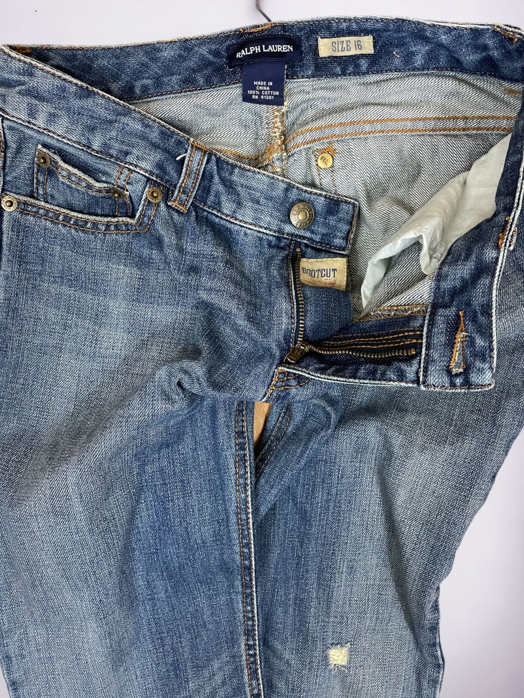 Ralph Lauren roz. 16 dziewczęce jeansy z przetarciami