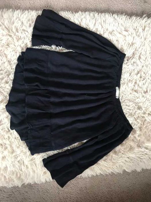 Granatowa bluzka hiszpanka boho Mango