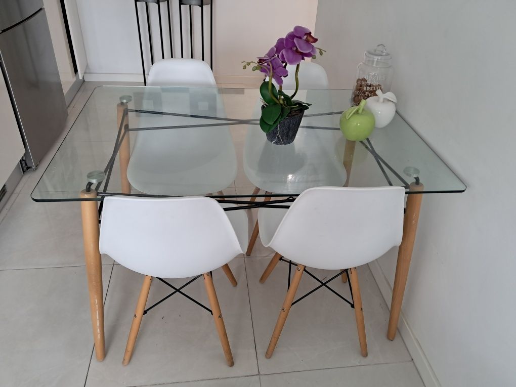 Mesa de vidro de 120x80