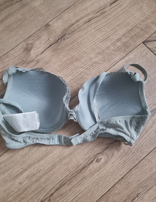 Stanik biustonosz turkusowy koronkowy damski 70C H&M