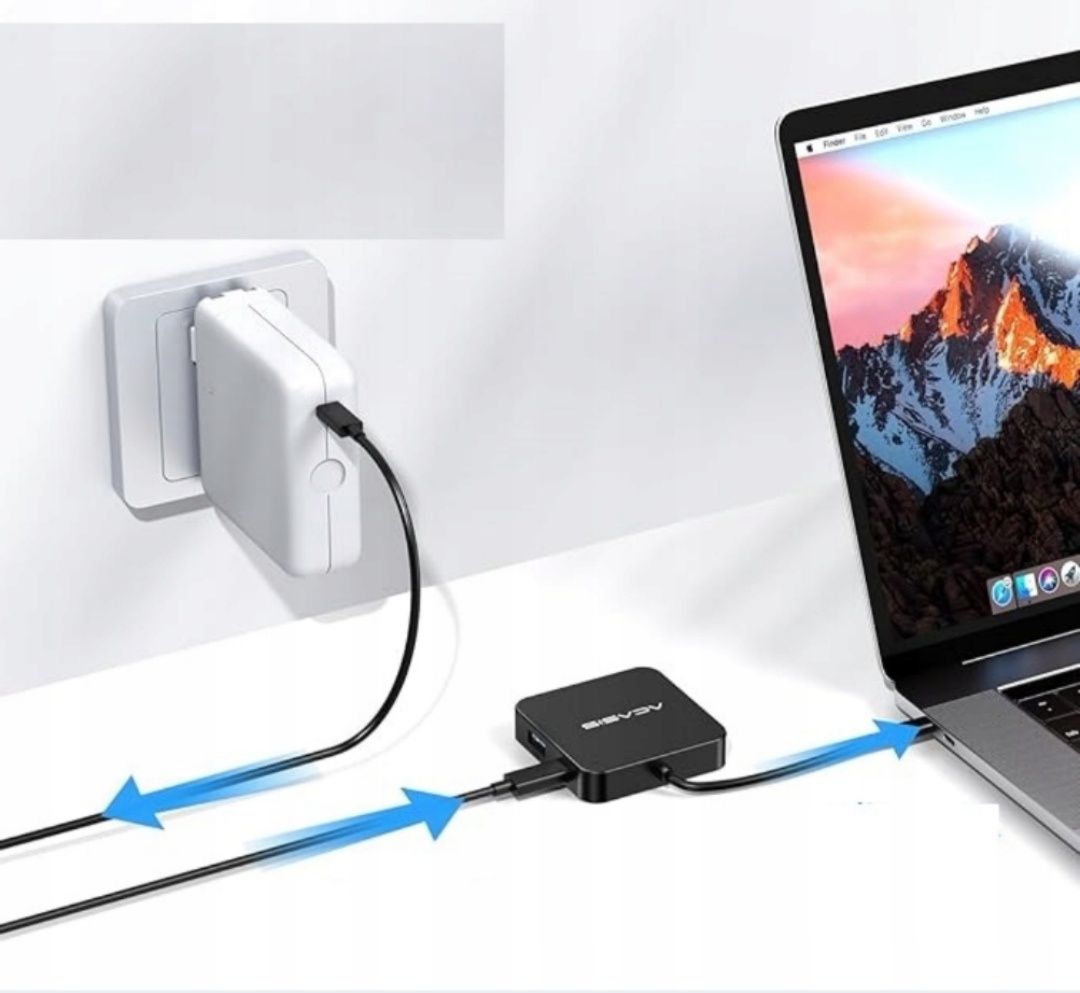 Usb hub do  Laptopa podwójny  monitor  Koncentrator USB C HDMI 4K 2X U