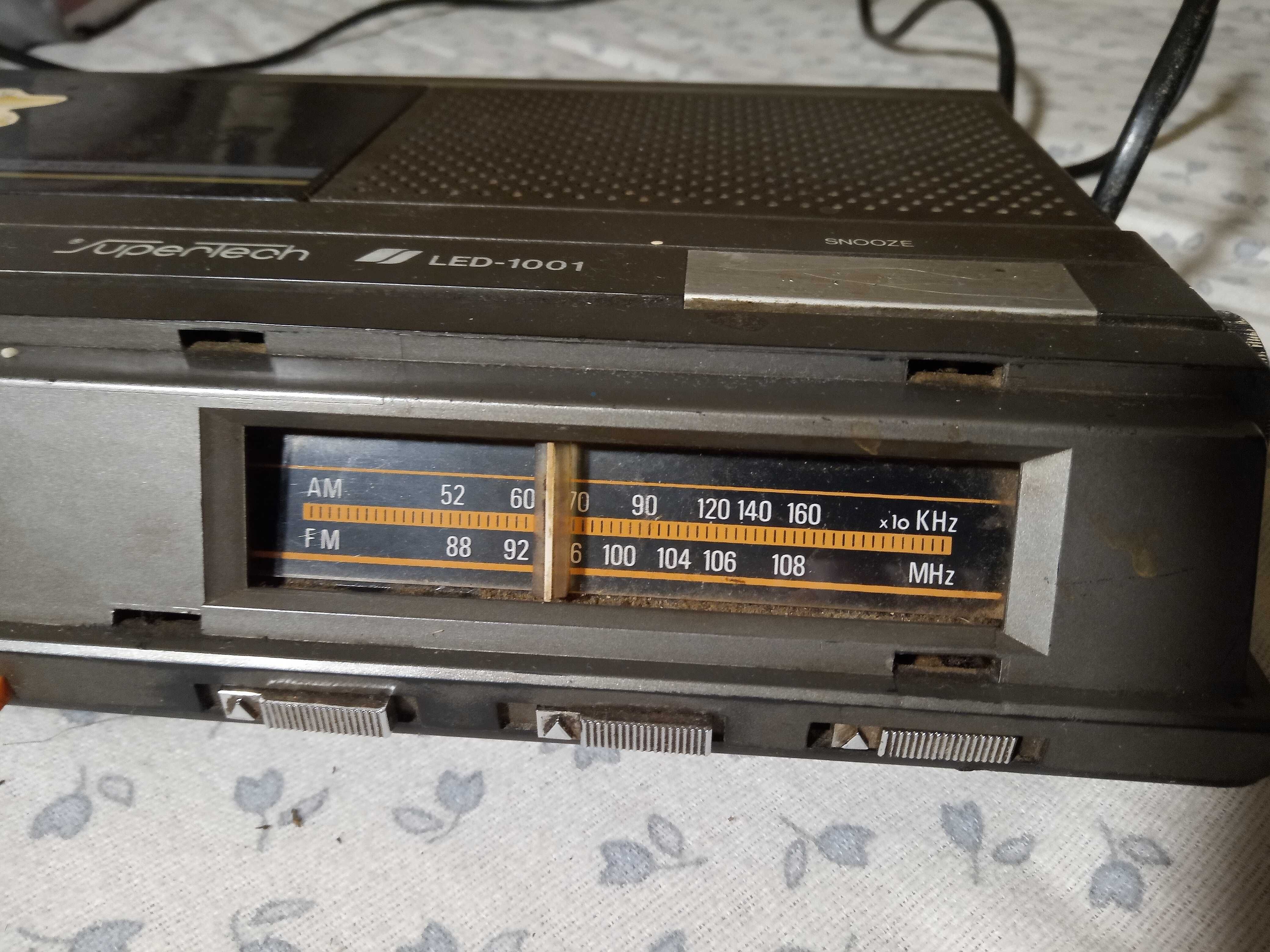 supertech led-1001 radio clock casete player