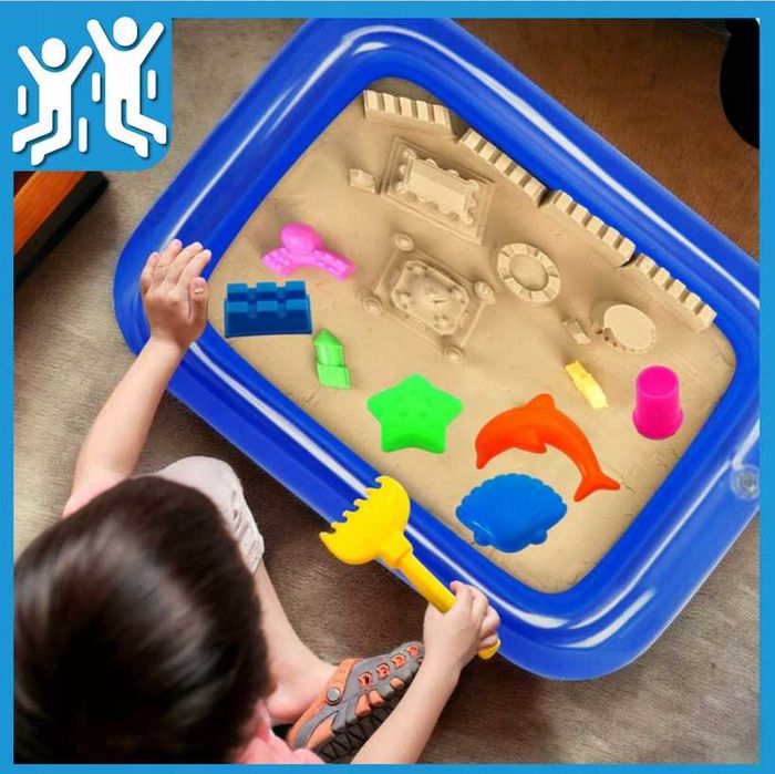 PIASEK KINETYCZNY ZESTAW kinetic sand PIASKOWNICA 3kg foremki 21el.