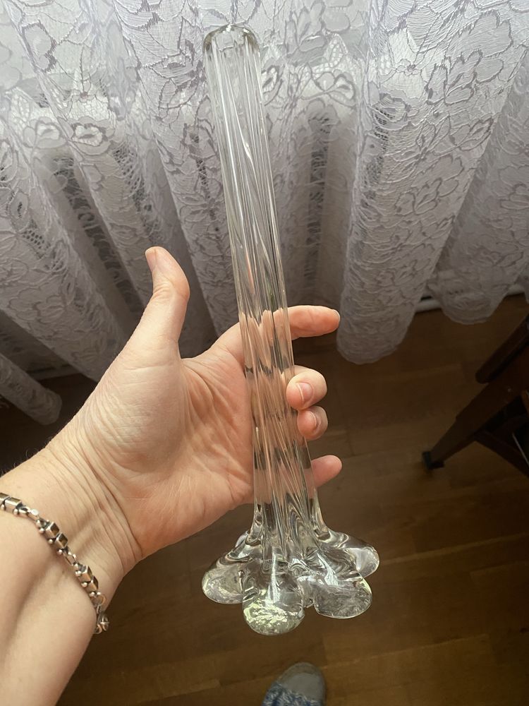 Stare recznie robione szklo wazon